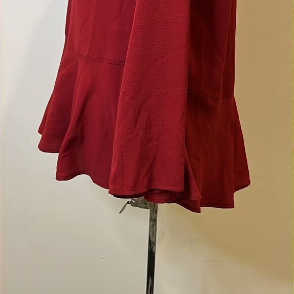 MUD PIE Red Ruffle Hem Blouse  - Size Large - Picture 7 of 13